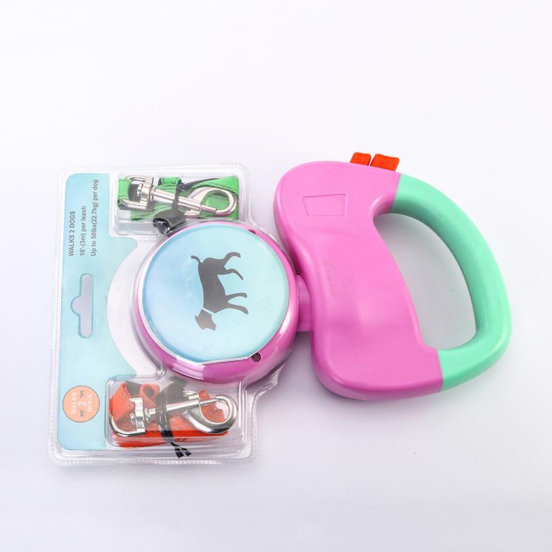 Retractable Dual Pet Walking Leash Durable Control Lead