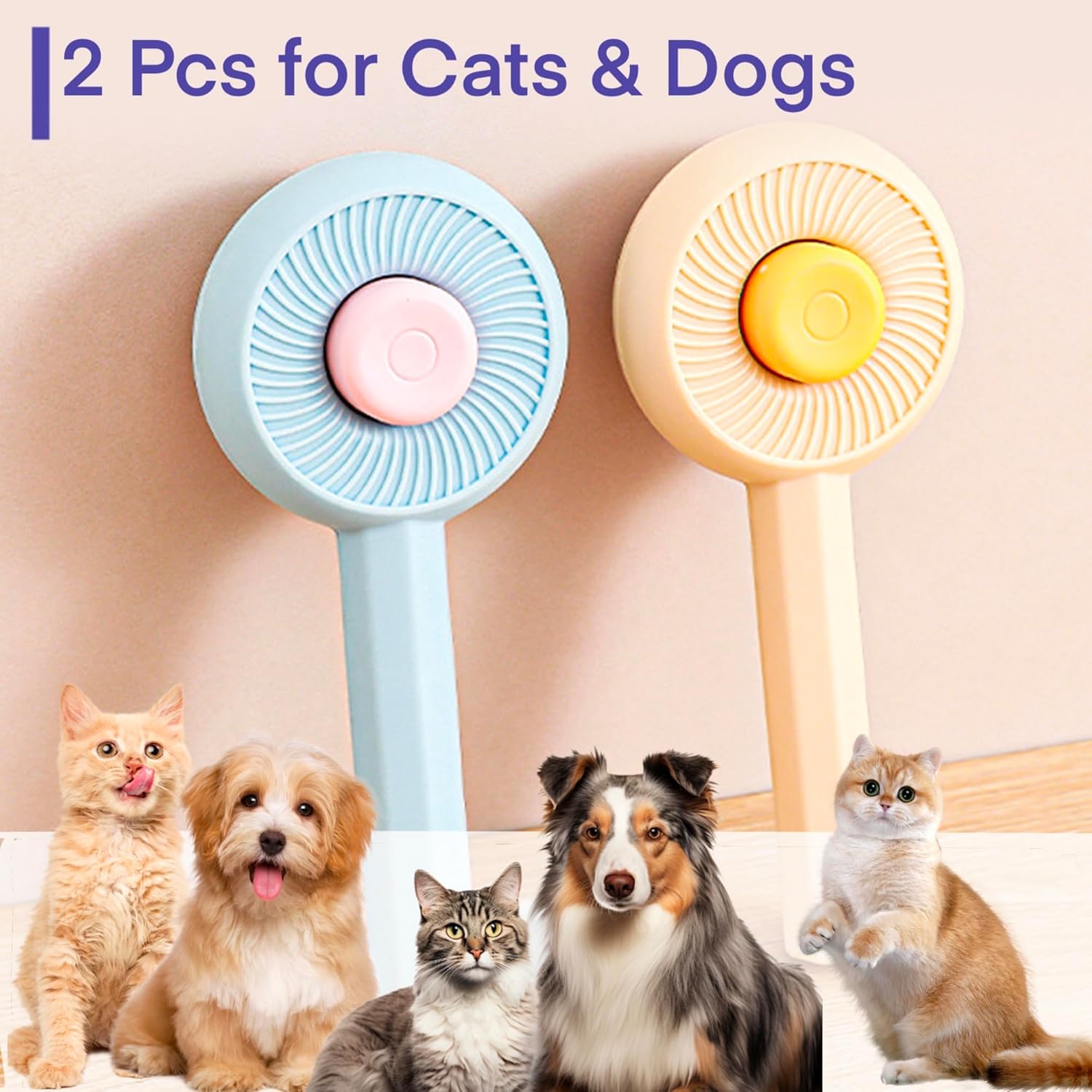 Self Cleaning Pet Grooming Brush For Shedding And Detangling
