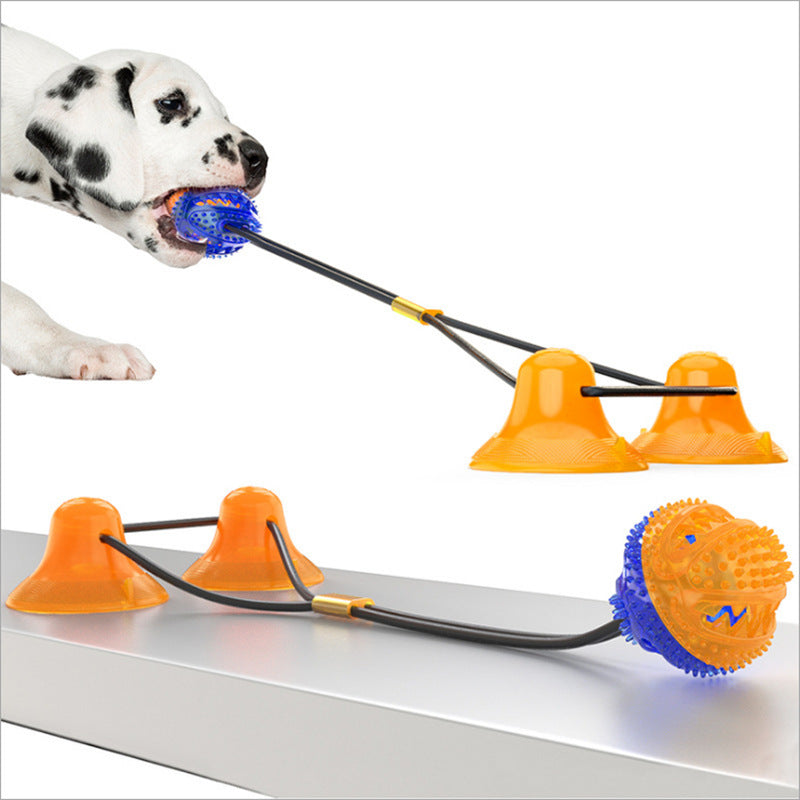 Multifunction Double Rope Ball Suction Pet Chew Toy