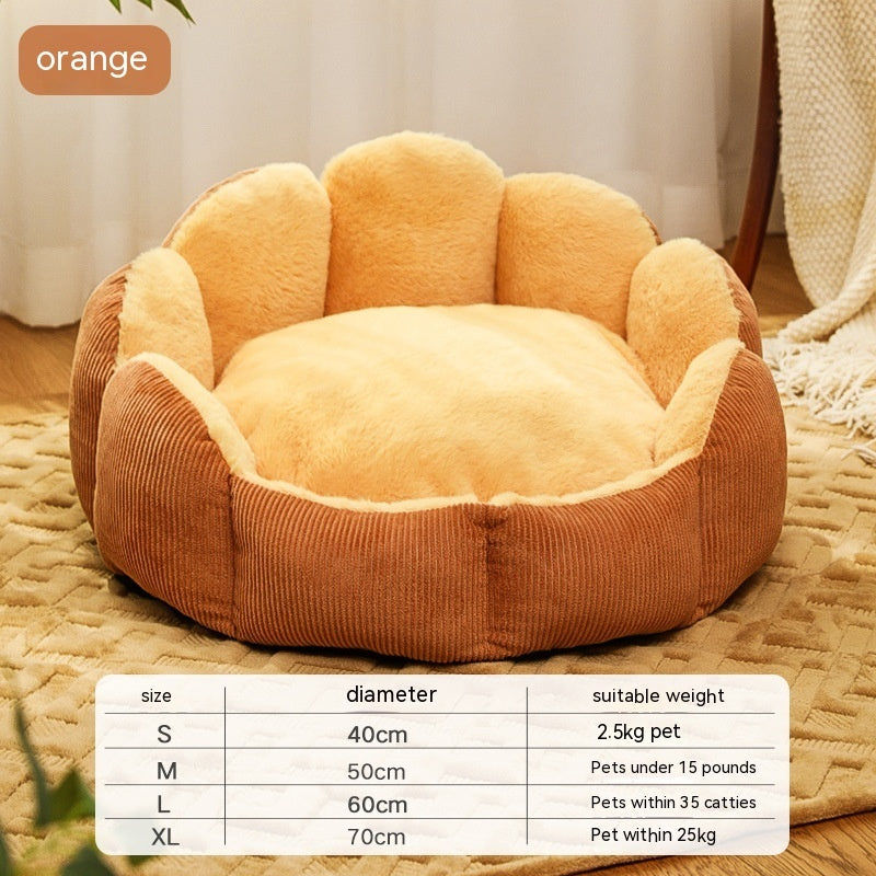 Plush Thickened Pet Bed Removable Washable Shell Kennel