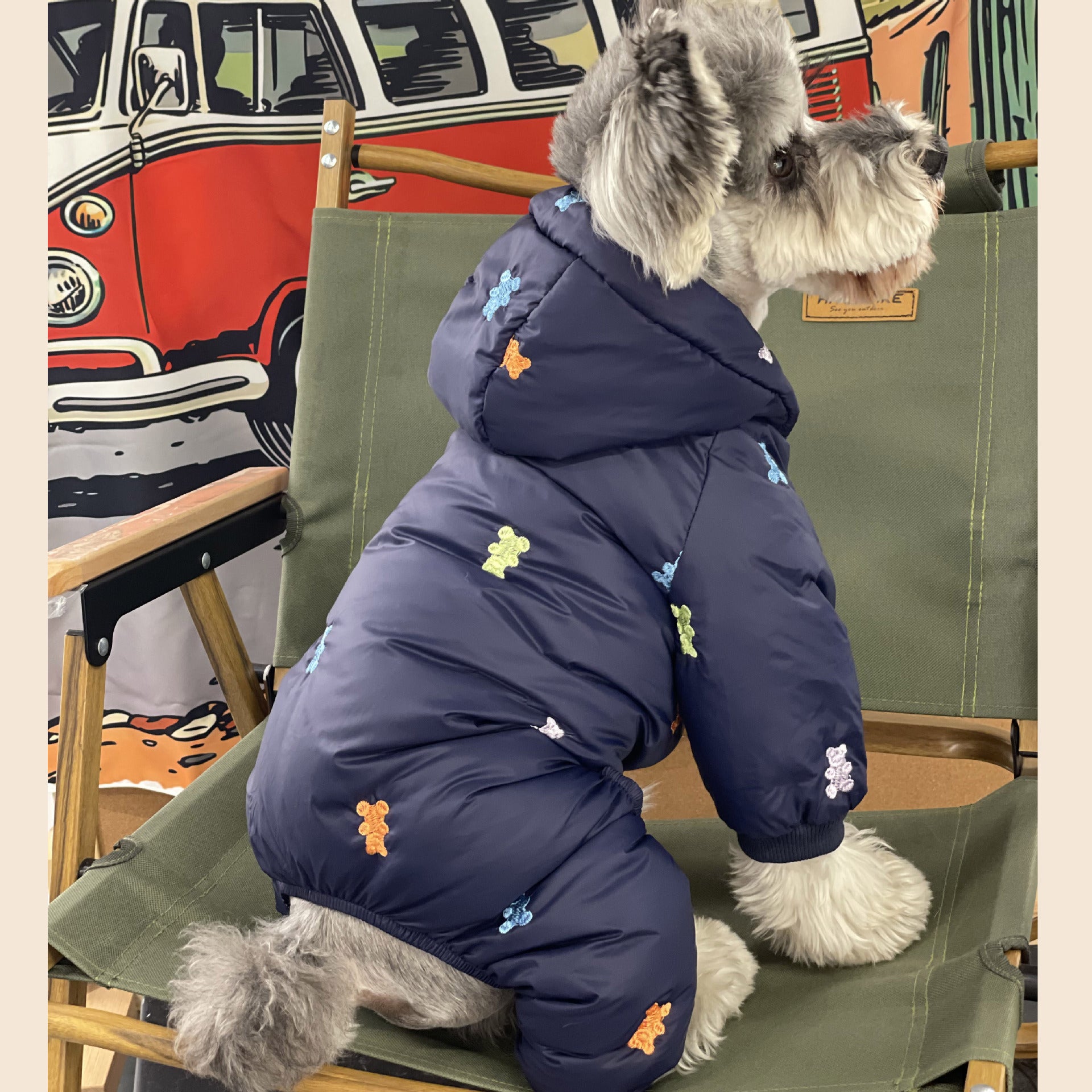 Warm Hooded Pet Down Jacket Four Feet Clothing