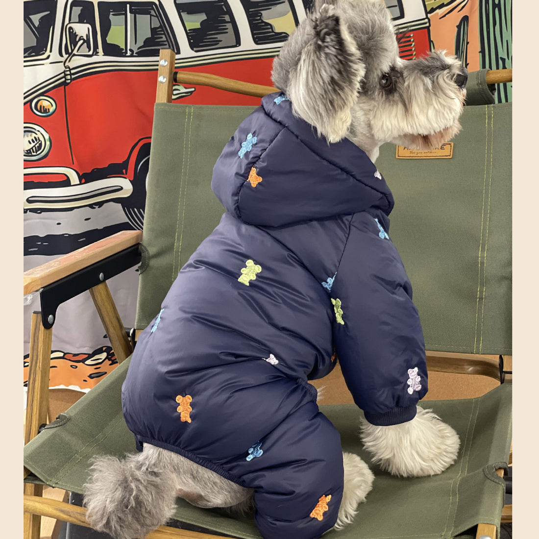 Warm Hooded Pet Down Jacket Four Feet Clothing