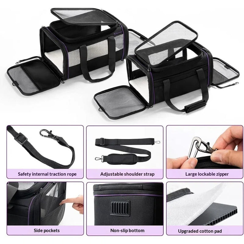 Portable Expandable Pet Travel Carrier Bag For Air Travel