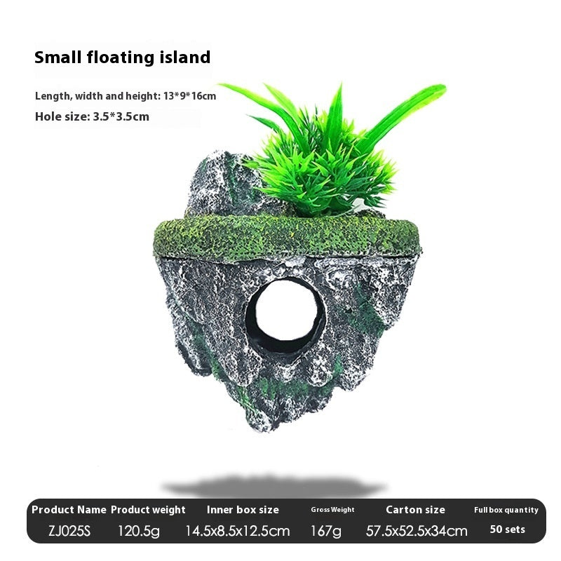 Floating Aquarium Stone Ornament For Fish Tank Landscaping Decoration