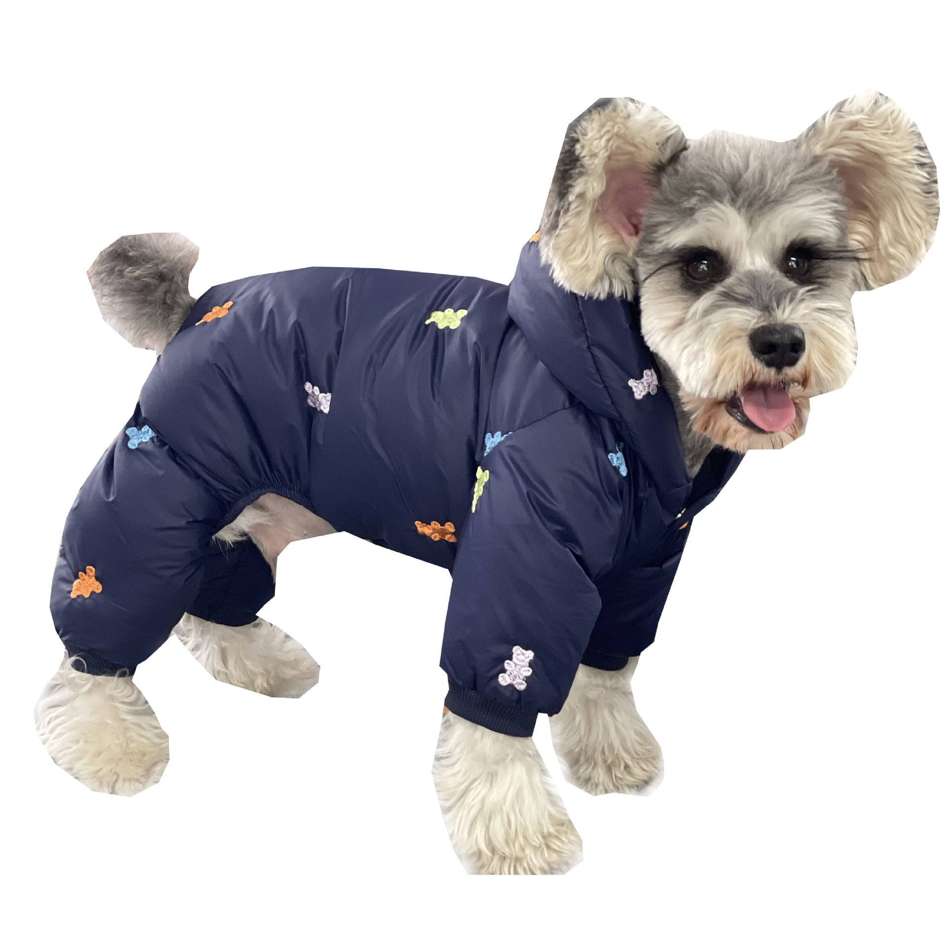 Warm Hooded Pet Down Jacket Four Feet Clothing
