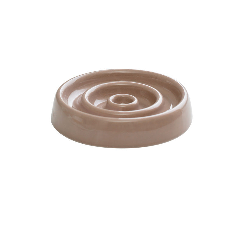Ceramic Slow Feeder Bowl Anti Gulping Pet Puzzle Food Dish