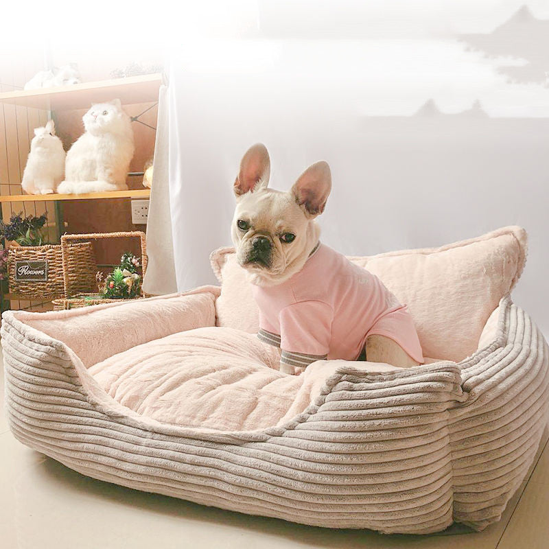 Removable Washable Plush Pet Bed Warm Comfortable Kennel