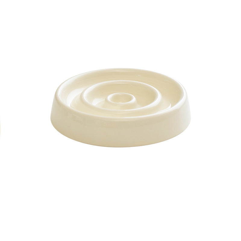 Ceramic Slow Feeder Bowl Anti Gulping Pet Puzzle Food Dish