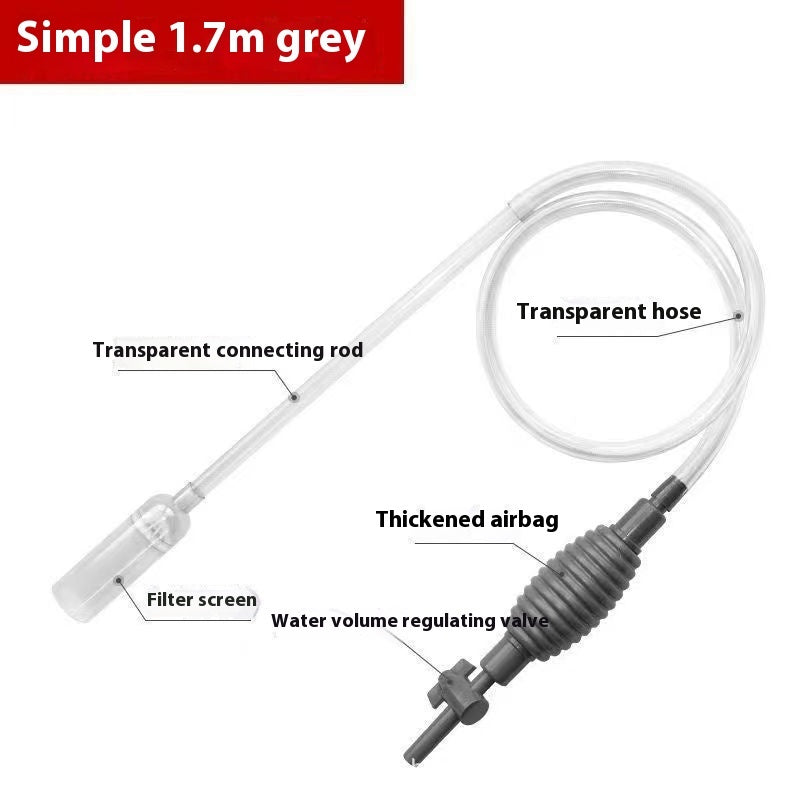 Manual Aquarium Water Siphon Tube For Tank Cleaning And Water Change