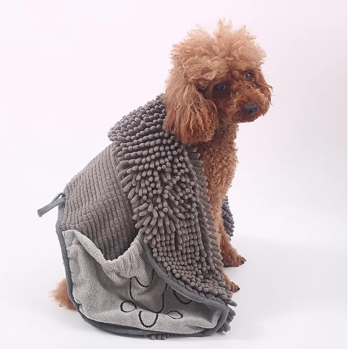 Chenille Pet Bath Towel Soft Absorbent Quick Drying