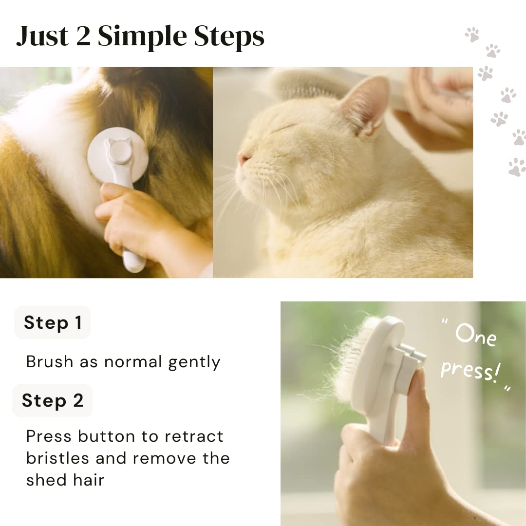 Self Cleaning Pet Slicker Grooming Brush For Loose Hair And Mats