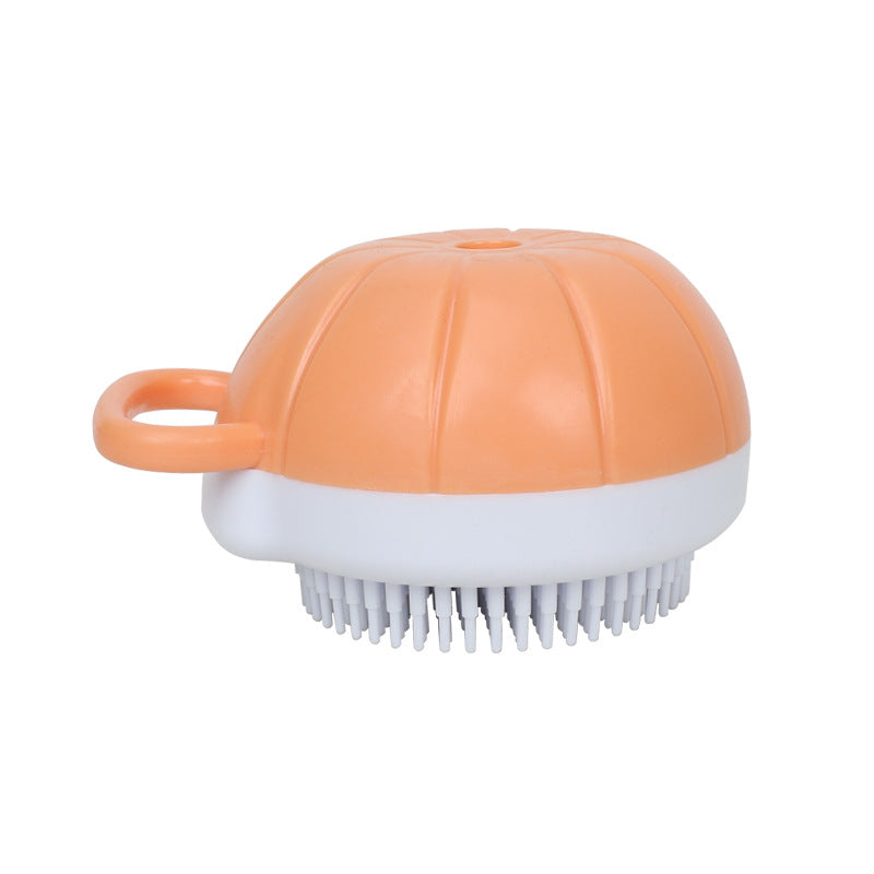 Silicone Pet Bath Brush With Shampoo Dispenser Grooming Tool