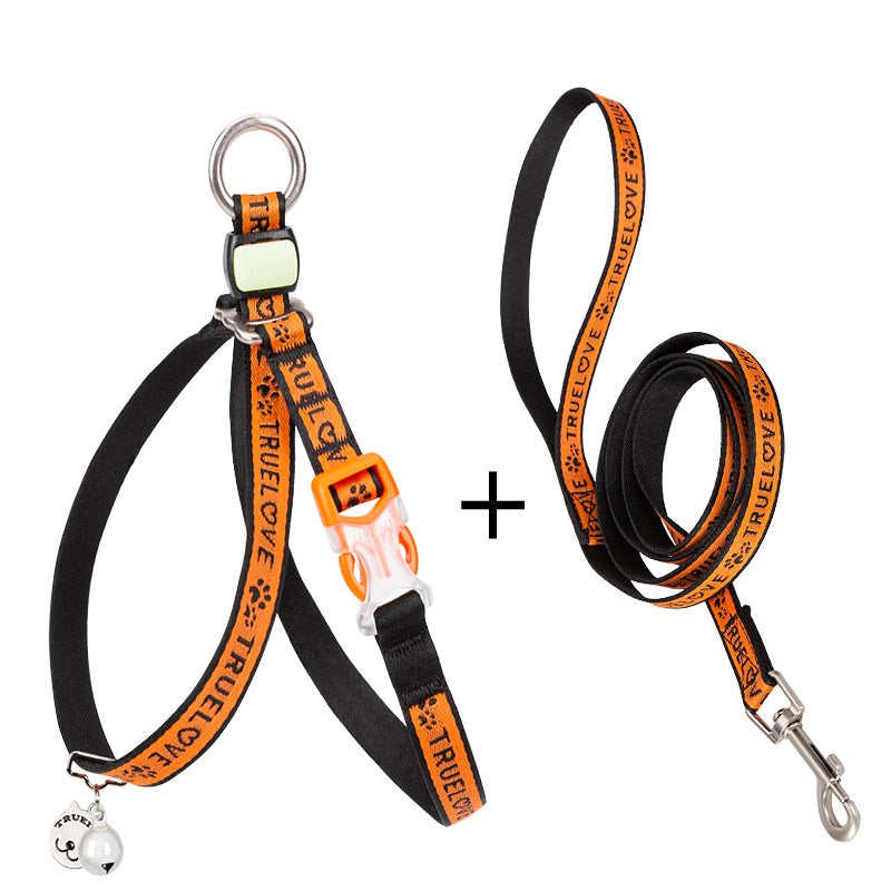 Pet Bell Chest Strap Haulage Rope Vest Leash