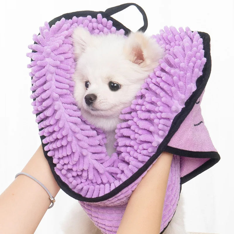 Absorbent Pet Drying Towel With Hand Pockets For Quick Drying