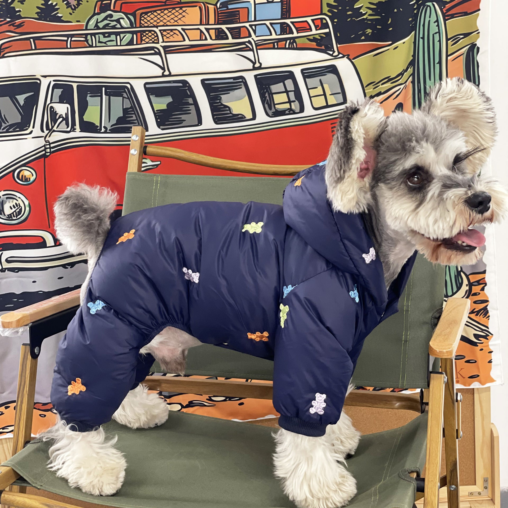 Warm Hooded Pet Down Jacket Four Feet Clothing