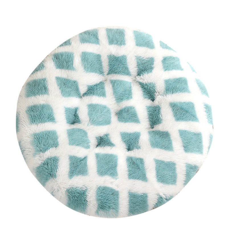 Round Plush Pet Bed Warm Comfortable Sleeping Mat House