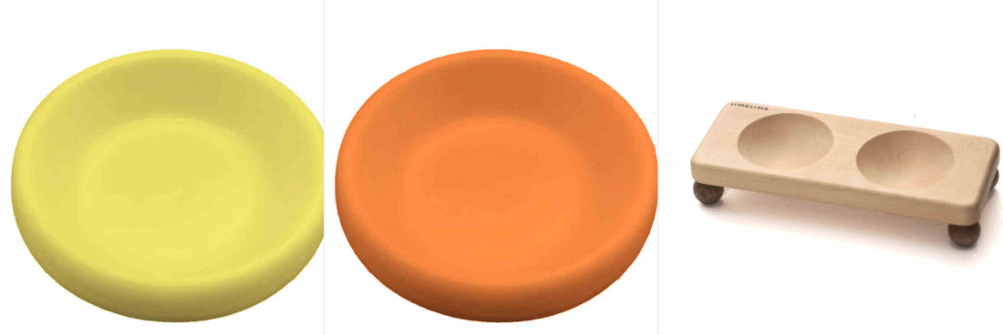 Solid Wood Ceramic Pet Feeding Bowl Stand Dish