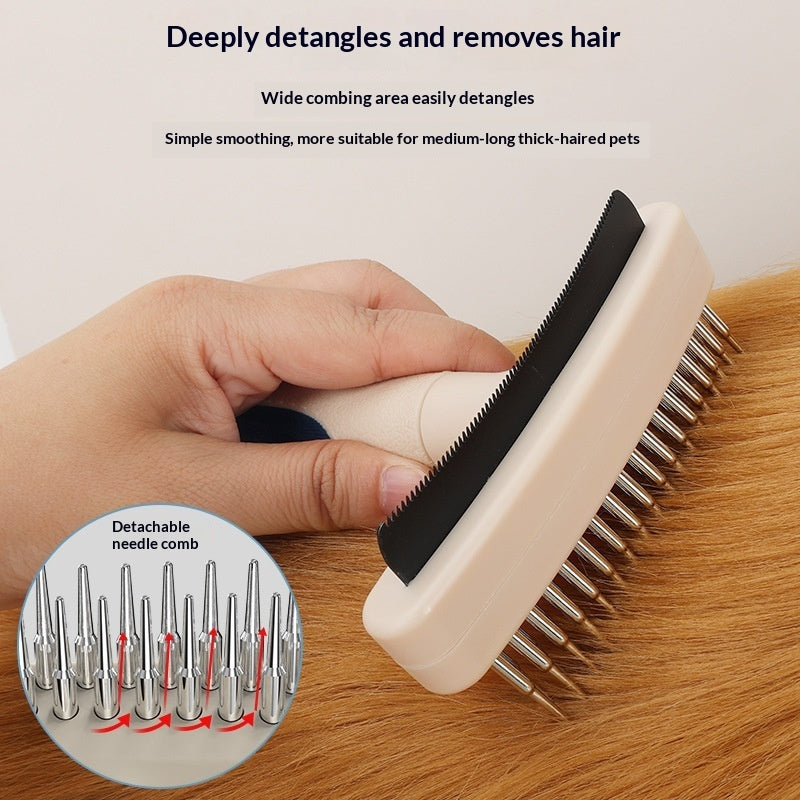 Pet Grooming Brush For Loose Hair Removal And Detangling