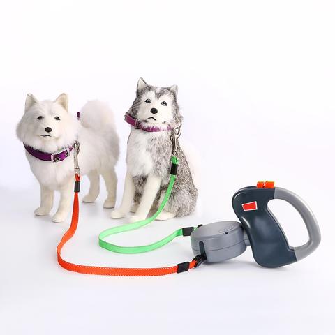 Retractable Dual Pet Walking Leash Durable Control Lead