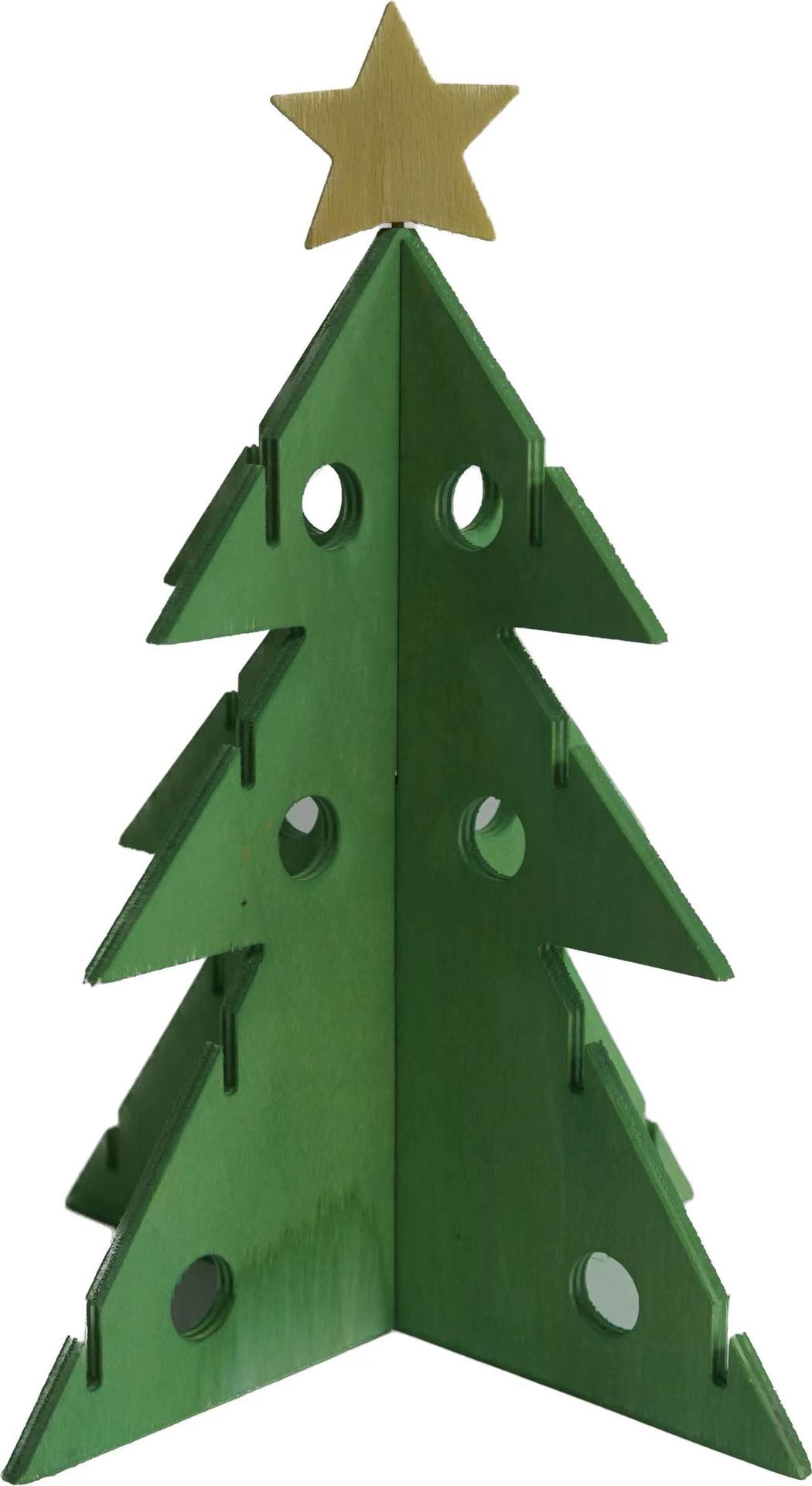 Christmas Tree Wooden Pet Feeder Vegetable Rack Puzzle Toy Habitat