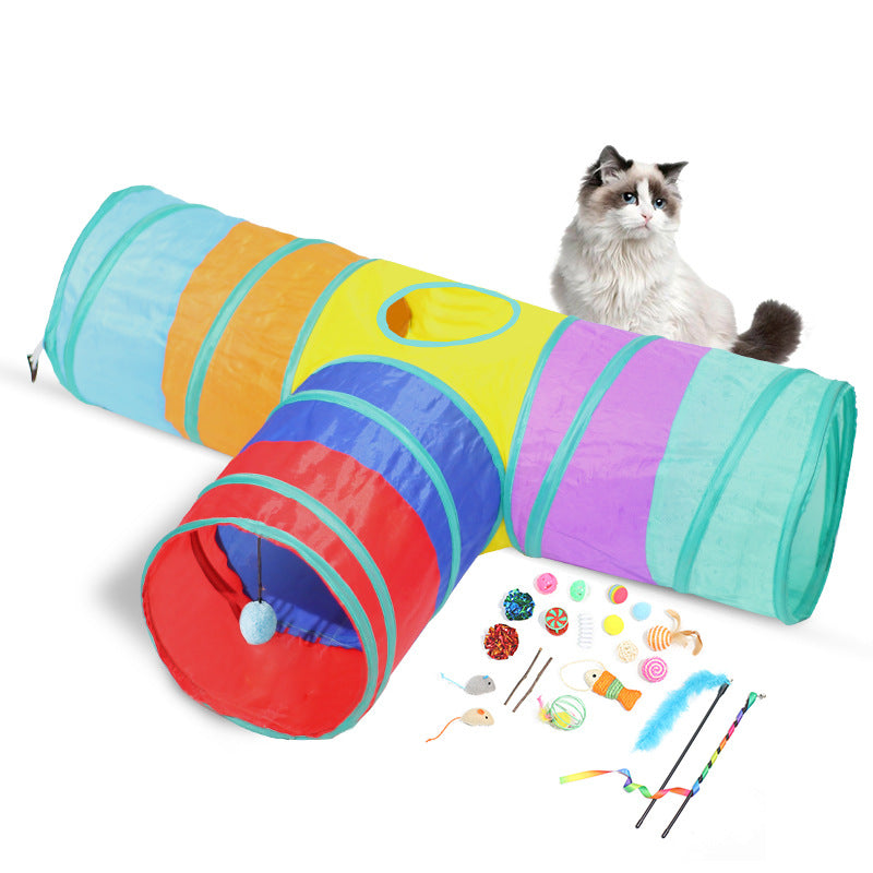 Foldable Pet Tunnel Climbing Play Toy Interactive Activity Path