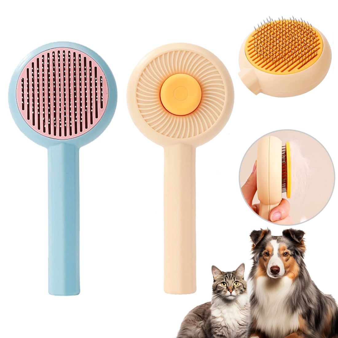 Self Cleaning Pet Grooming Brush For Shedding And Detangling