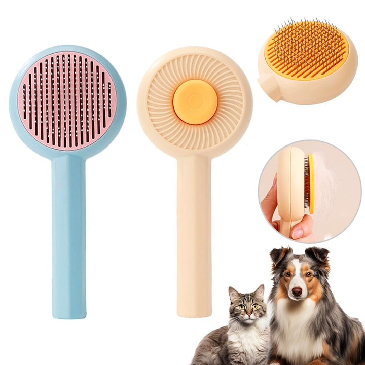 Self Cleaning Pet Grooming Brush For Shedding And Detangling