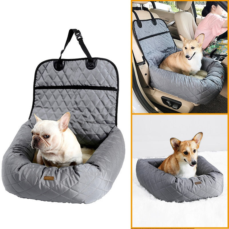 Pet 2 In 1 Folding Car Seat Pad And Travel Bed