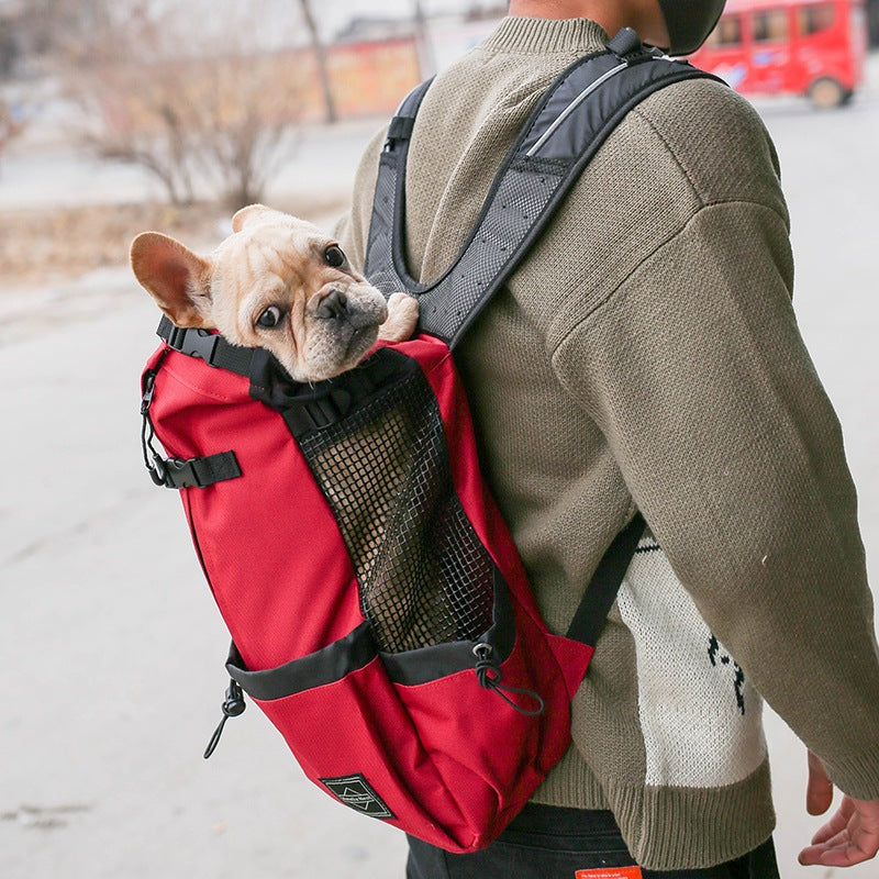 Breathable Double Shoulder Pet Carrier Backpack For Outdoor Travel