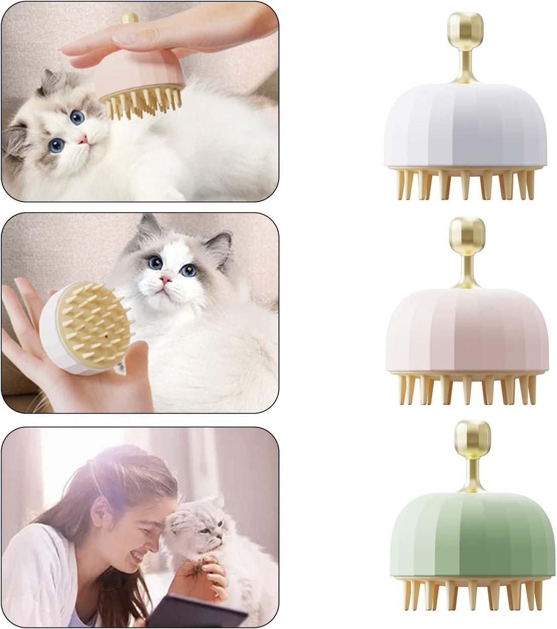 Pet Bath Massage Brush With Shampoo Dispenser Grooming Tool