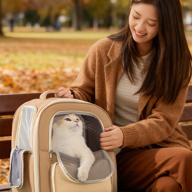 Breathable Pet Carrier Backpack With Mesh Window For Travel
