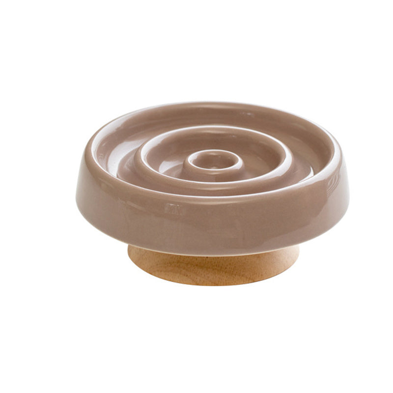 Ceramic Slow Feeder Bowl Anti Gulping Pet Puzzle Food Dish