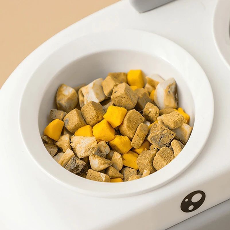 Duck Design Pet Double Bowl Food Water Feeder Tray