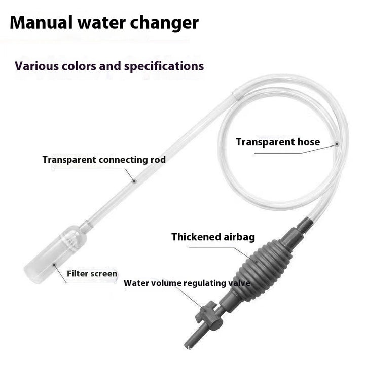 Manual Aquarium Water Siphon Tube For Tank Cleaning And Water Change