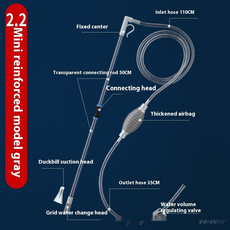 Manual Aquarium Water Siphon Tube For Tank Cleaning And Water Change