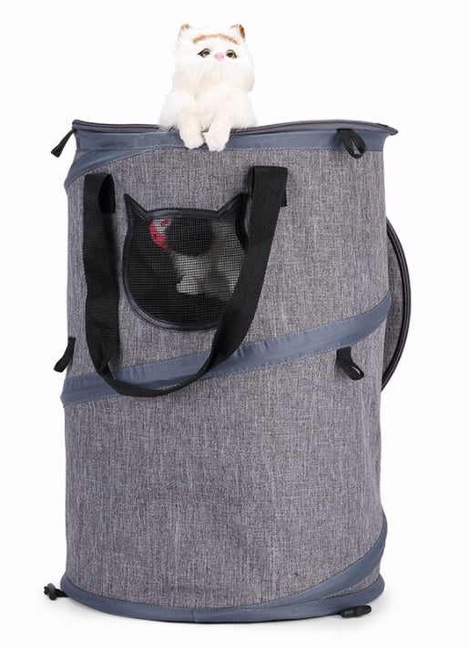 Foldable Pet Carrier Bag With Tunnel And Sleeping Bed Design