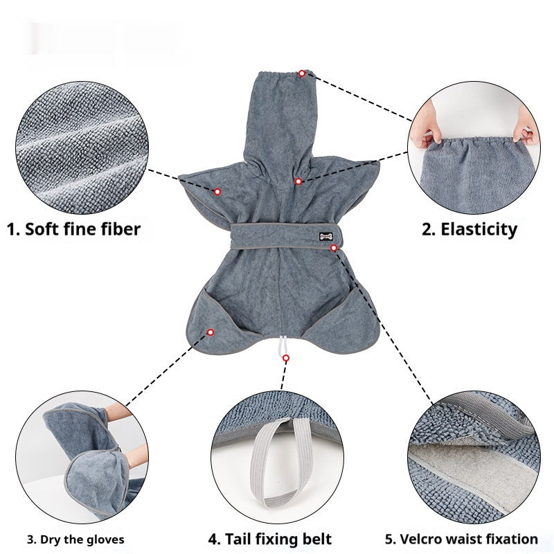 Cotton Pet Bath Towel Strong Absorbent Quick Drying