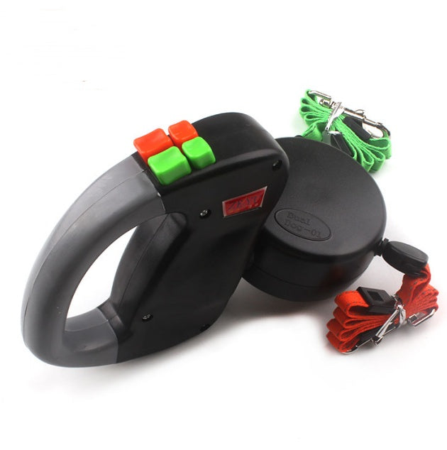 Retractable Dual Pet Walking Leash Durable Control Lead