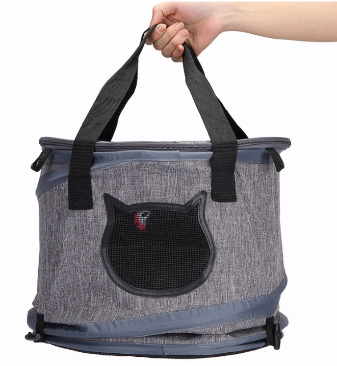 Foldable Pet Carrier Bag With Tunnel And Sleeping Bed Design