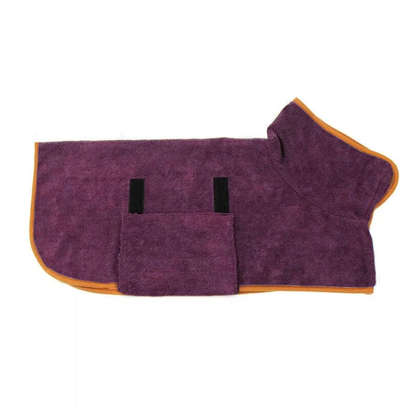Microfiber Pet Bathrobe Towel Adjustable Soft Absorbent Grooming Coat