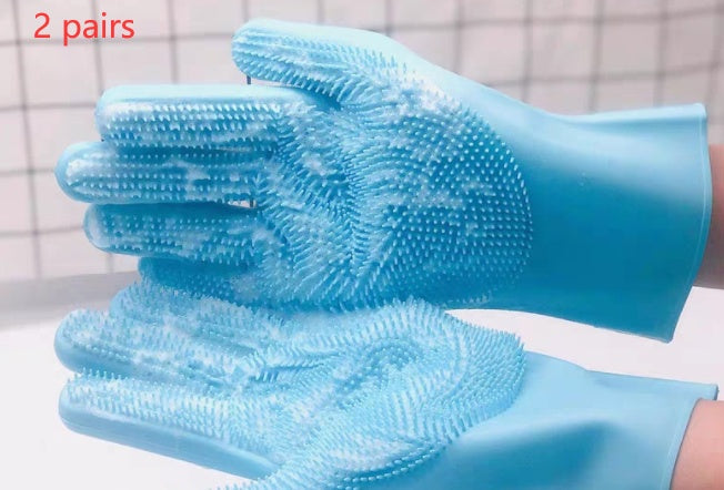 Silicone Pet Grooming Glove Brush For Bath And Hair Care