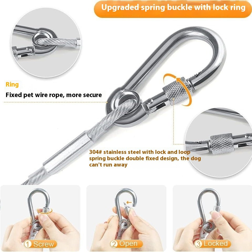 Pet Wire Rope Leash Durable Towing Lead