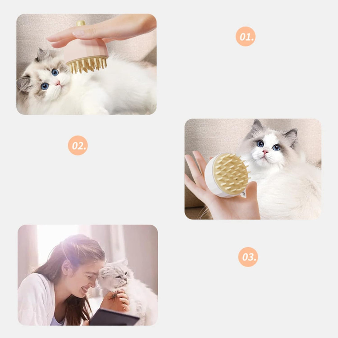 Pet Bath Massage Brush With Shampoo Dispenser Grooming Tool