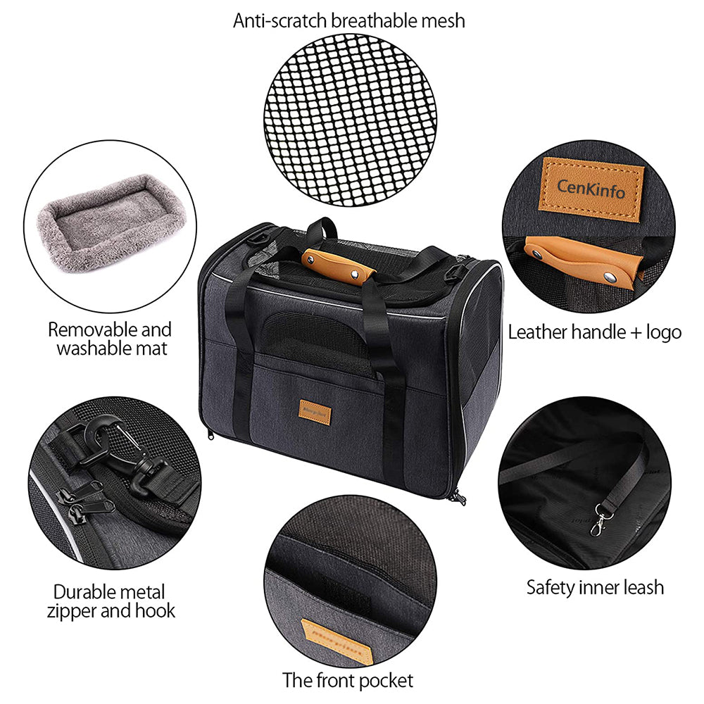 Foldable Soft Pet Carrier Bag For Portable Travel Use