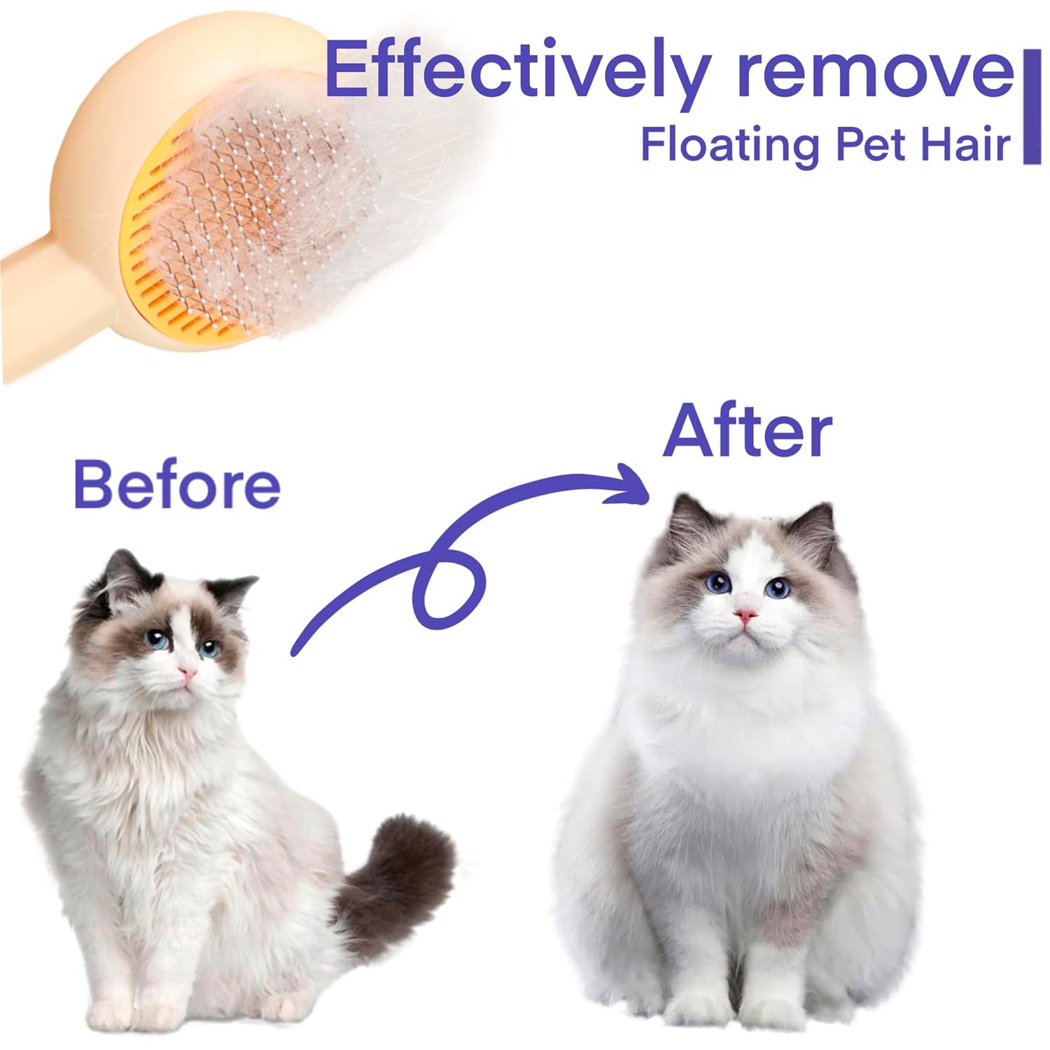 Self Cleaning Pet Grooming Brush For Shedding And Detangling