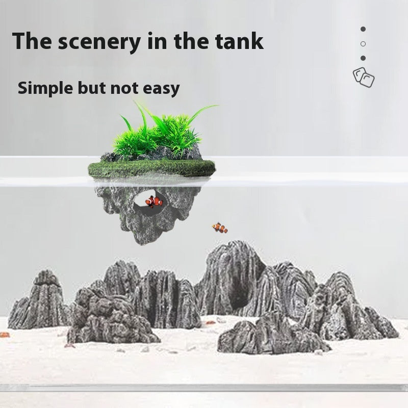 Floating Aquarium Stone Ornament For Fish Tank Landscaping Decoration