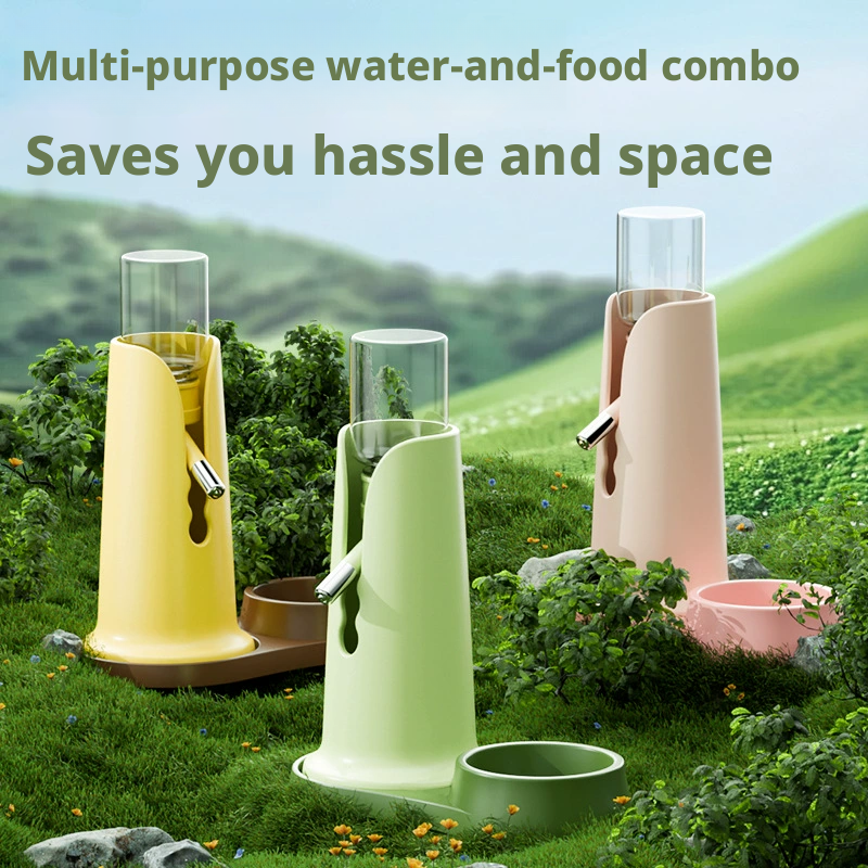 Hamster Feeding Set With Water Dispenser And Food Plate For Pet Cage