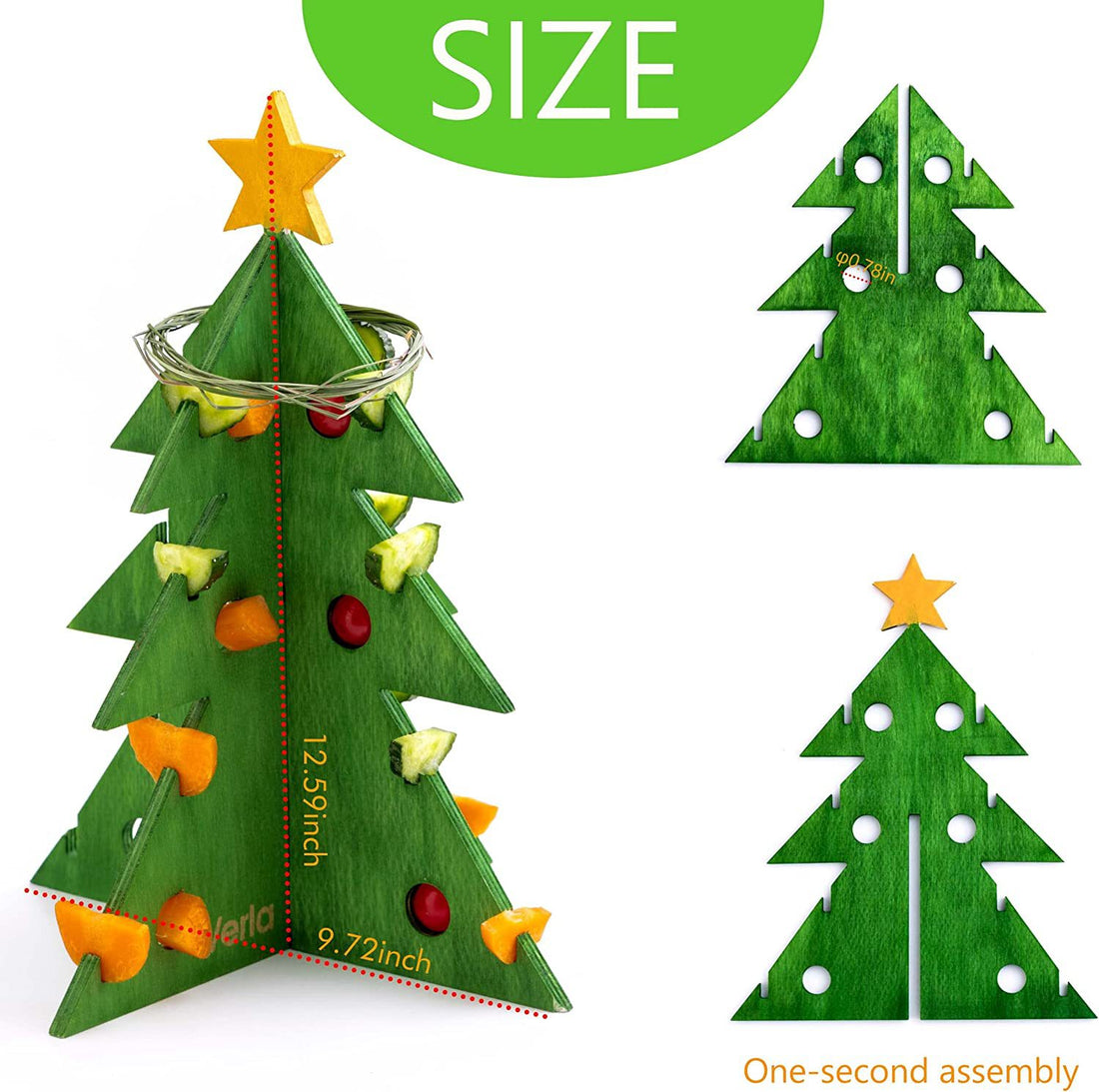 Christmas Tree Wooden Pet Feeder Vegetable Rack Puzzle Toy Habitat