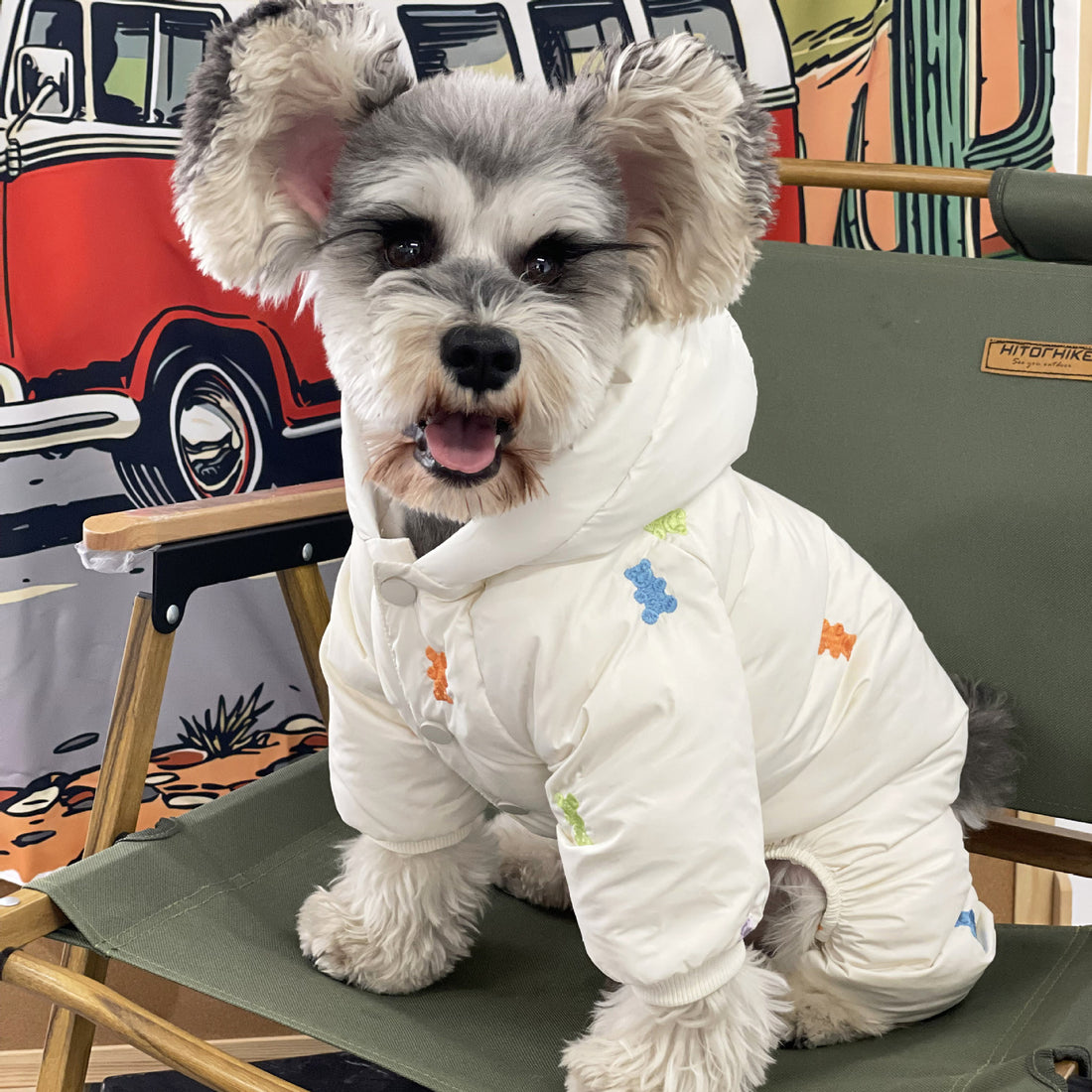 Warm Hooded Pet Down Jacket Four Feet Clothing