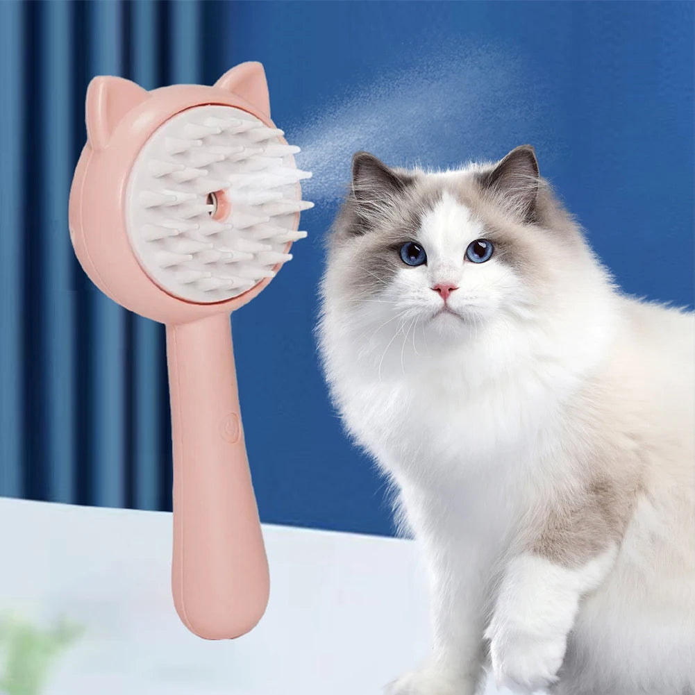 Rechargeable Mist Self Cleaning Pet Grooming Brush Multifunctional Slicker Tool